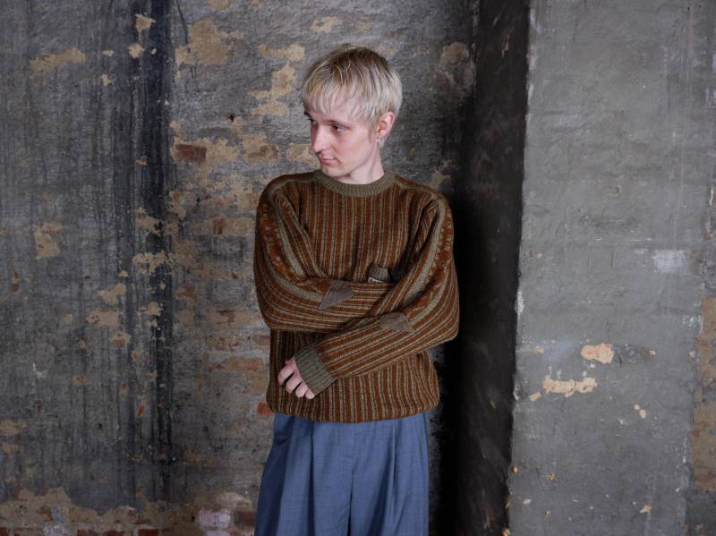 Vintage 90Er Jahre Rasica Pullover Braun Gestreift | S-L von VintiVintageStudio