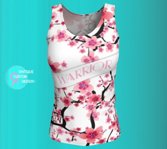 Brustkrebs Tank Top Pink Ribbon Kirschblüten Print von VintiqueCustomDesign