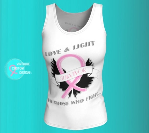 Pink Ribbon Tank Top Brustkrebs Überlebendes Geschenk von VintiqueCustomDesign
