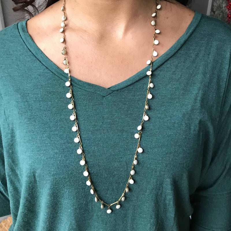 Creme Multi Droplet Halskette von VintiquesHandmade