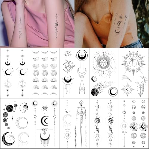 10 Blätter Groß Schwarzer Planet Temporäre Tätowierung, Wasserdicht Erwachsene Aufkleber, Realistisch Fake Tattoos Aufkleber Haut Schmetterling Blumen Tatoos für Damen Körper Arm Tattoo Aufkleber 10 Blätter Groß Schwarzer Planet Temporäre Tätowierung, Wasserdicht Erwachsene Aufkleber, Realistisch Fake Tattoos Aufkleber Haut Schmetterling Blumen Tatoos für Damen Körper Arm Tattoo Aufkleber von Viojrlly