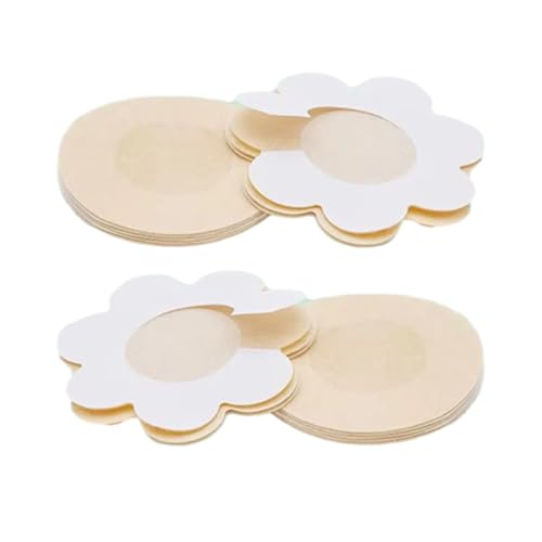 Viojrlly 100 Stück Nipple Pasties, Einweg Unsichtbare Nippelabdeckung Nippel Sbdeckungen, Selbstklebend Nippelaufkleber Atmungsaktiv Nippelpasteten, Nippelschutz für Damen Mädchen (Kreisform, Petals) von Viojrlly