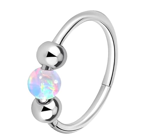 Viojrlly Titan Nasenpiercing Ring Nasenring Piercing Ohr Septum Piercing Helix Ring Nostril Tragus Conch Clicker lippenpiercing 18G Hypoallergen Weiß Blau Rosa Opal Nose Ringe für Damen Chirurgenstahl Viojrlly Titan Nasenpiercing Ring Nasenring Piercing Ohr Septum Piercing Helix Ring Nostril Tragus Conch Clicker lippenpiercing 18G Hypoallergen Weiß Blau Rosa Opal Nose Ringe für Damen Chirurgenstahl von Viojrlly