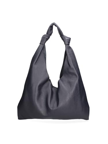Viola Castellani Damen-Umhängetasche aus echtem Dollar-Leder. Handwerkliches Produkt. Hergestellt in Italien VC220715623FBG Dunkelblau 40x42x20 cm von Viola Castellani