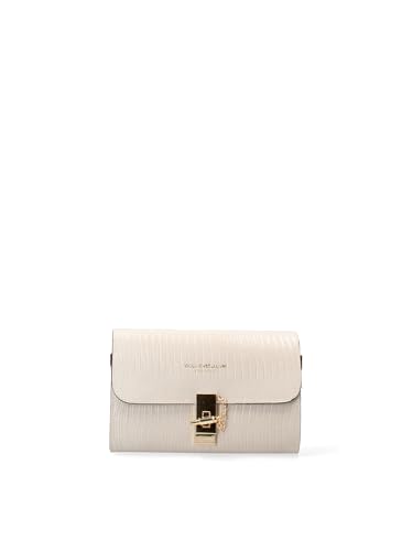 Viola Castellani Umhängetasche für Damen aus echtem Leder Made in Italy 23 x 13 x 5 cm Hellgrau von Viola Castellani