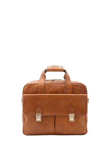 Viola Castellani Unisex Handtasche aus echtem Leder Made in Italy 38 x 36 x 10 cm NAN-4575, Honiggelb, 38x36x10 von Viola Castellani