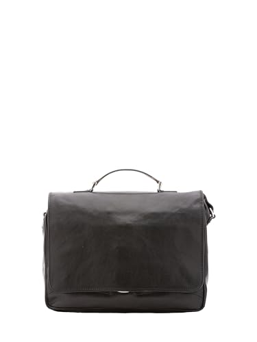Viola Castellani Unisex Handtasche aus echtem Leder Made in Italy 40 x 30 x 9 cm NAN-4576 schwarz von Viola Castellani