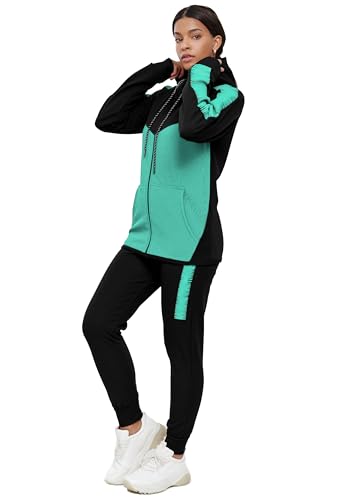 Violento Damen Jogginganzug 1053 (S, Schwarz-Mint) von Violento