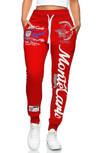 Violento Damen Lange Trainingshose | Monte Carlo 592 (Rot/Weiß | 3XL) von Violento