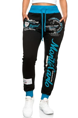 Violento Damen Lange Trainingshose | Monte Carlo 592 (Schwarz/Blau | L) von Violento