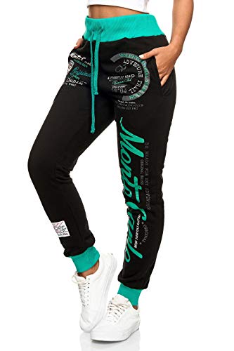 Violento Damen Lange Trainingshose | Monte Carlo 592 (Schwarz/Mint | 3XL) von Violento