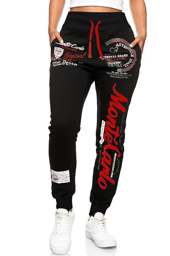 Violento Damen Lange Trainingshose | Monte Carlo 592 (Schwarz/Rot | XXL) von Violento