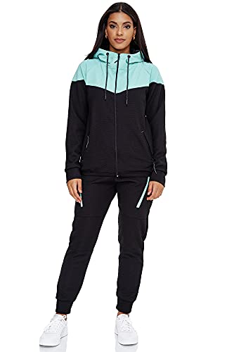 Violento Damen Trainingsanzug | 0984 (S, Schwarz-Mint) von Violento