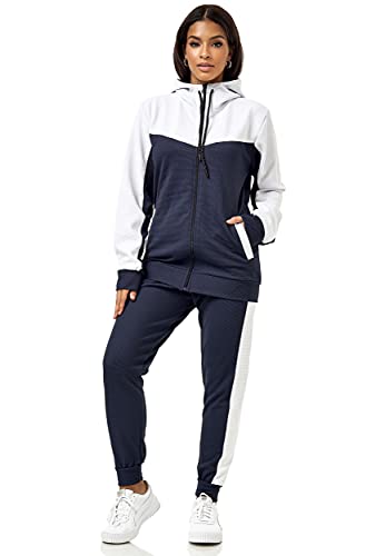 Violento Damen Trainingsanzug | 0986 (L, Navy-Weiß 0986) von Violento
