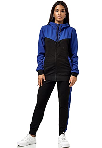 Violento Damen Trainingsanzug | 0986 (L, Schwarz-Blau 0986) von Violento