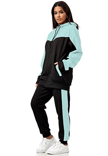 Violento Damen Trainingsanzug | 0986 (L, Schwarz Mint 0986) von Violento
