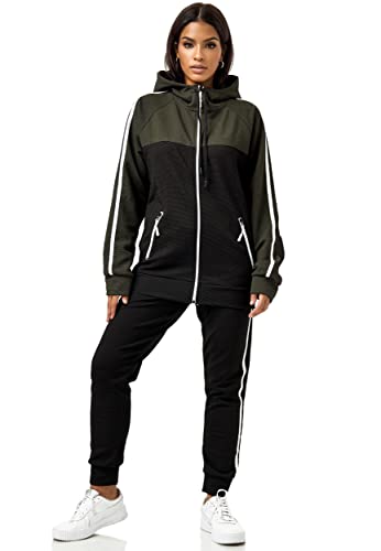 Violento Damen Trainingsanzug | 3750 (XXL, Schwarz-Oliv 3750) von Violento