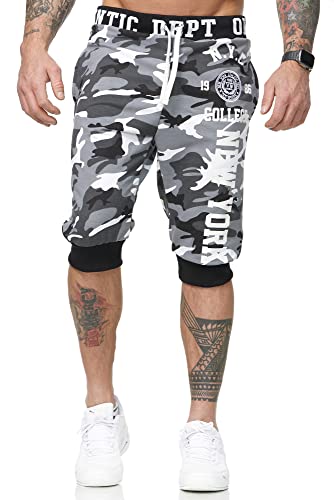 Violento Herren Bermuda-Shorts | Caprihose | 100% Baumwolle | New York 569 (XL-Slim, Grau-Camouflage) von Violento
