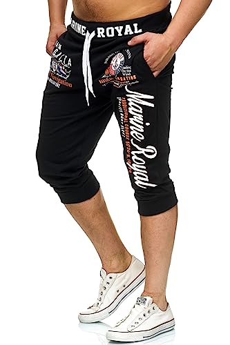 Violento Jogginghose Herren kurz | Shorts Bermuda | 100% Baumwolle | Kurze Sommerhose | Sport-Jogger | (Schwarz, 3XL-Slim) von Violento