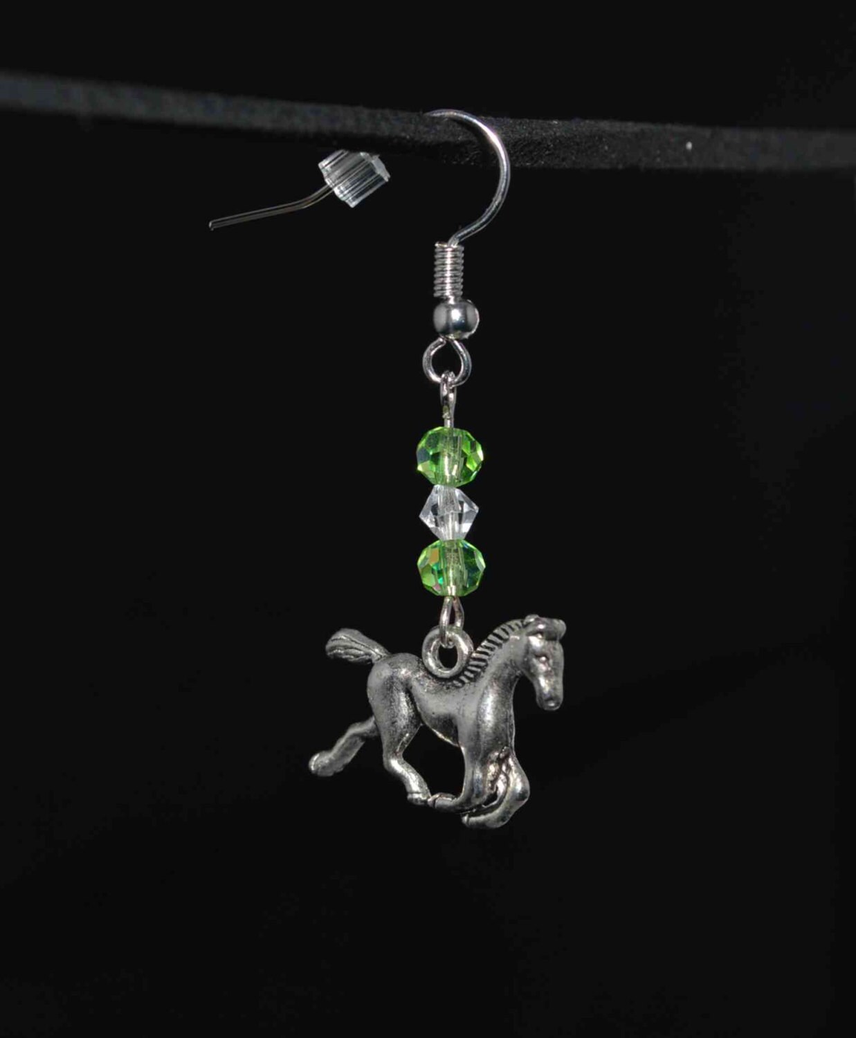 Galoppierende Grüne Ohrringe, Pferd Pony Colt Fohlen Rennen Tier Gras Ohrringe von VioletOpalThreads