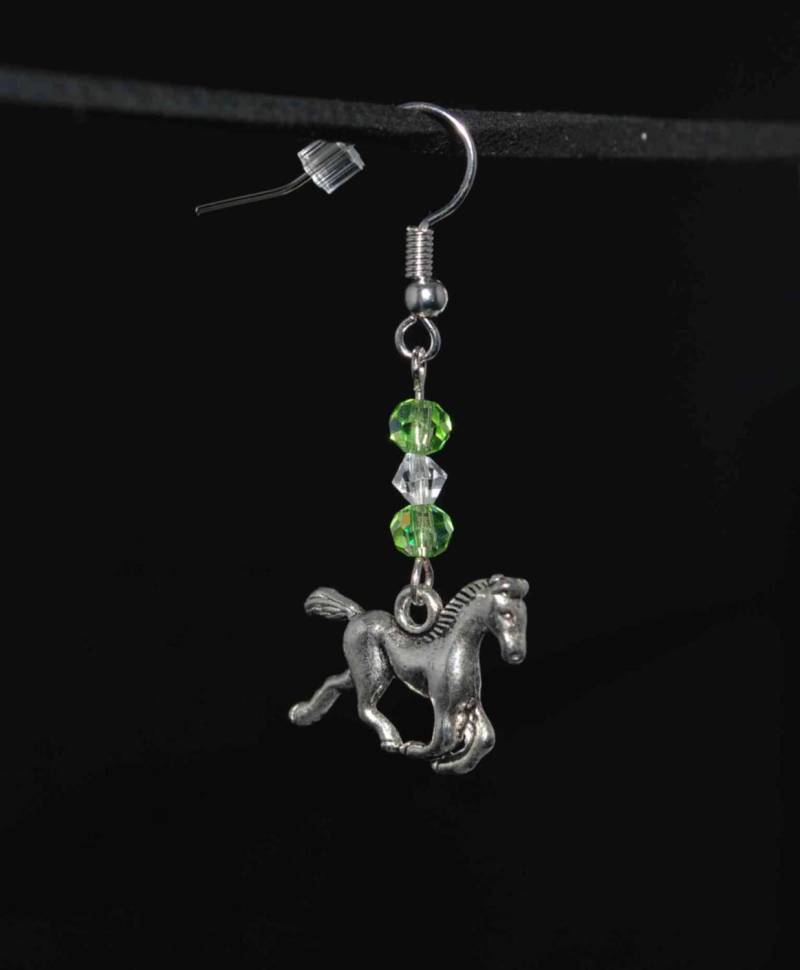 Galoppierende Grüne Ohrringe, Pferd Pony Colt Fohlen Rennen Tier Gras Ohrringe von VioletOpalThreads