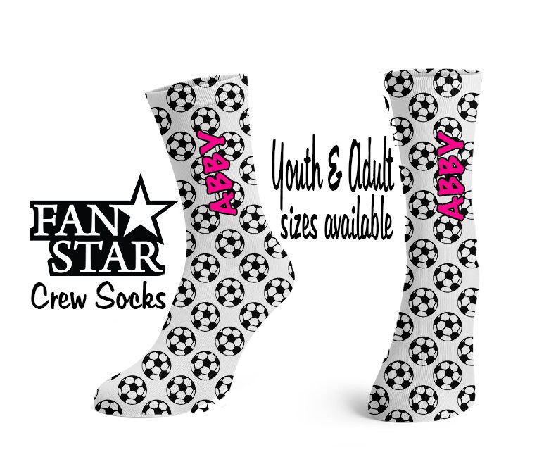 Personalisierte Fußbälle Crew Socken, Benutzerdefinierte Fußball Mit Namen Erwachsene Oder Kinder Größe, Perfektes Team Geschenk, Sparkle Plain von VioletVictoriaSports