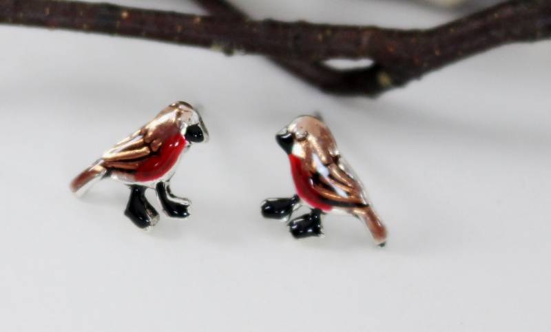 Robin Rote Brust Vogel Ohrstecker. Von Hand Bemalt, Ohrstecker Sterlingsilber Von Gefertigt. Natur, Garten Design Inspiriert Robin Rote Brust Vogel Ohrstecker. Von Hand Bemalt, Ohrstecker Sterlingsilber Von Gefertigt. Natur, Garten Design Inspiriert von VioletandVirtue