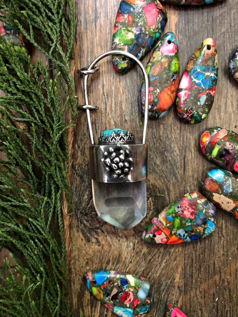 sterling Silber Sukkulenten Anhänger, Handgemachter Anhänger, Quarz Heilstein Schmuck sterling Silber Sukkulenten Anhänger, Handgemachter Anhänger, Quarz Heilstein Schmuck von Violetastorejewelry