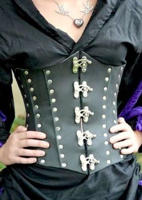 Vc ++Ausverkauf++ Hartleder Korsett Larp, Handarbeit von ViolettCloudsDesign