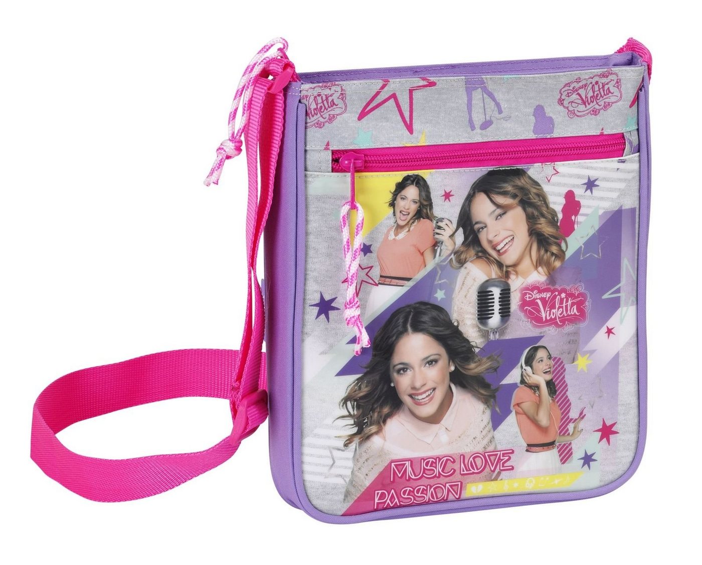 Violetta Umhängetasche Disney Violetta - Schultertasche, 25x21x4,5 cm (Reißverschluss, Mädchen), Geringes-Gewicht von Violetta