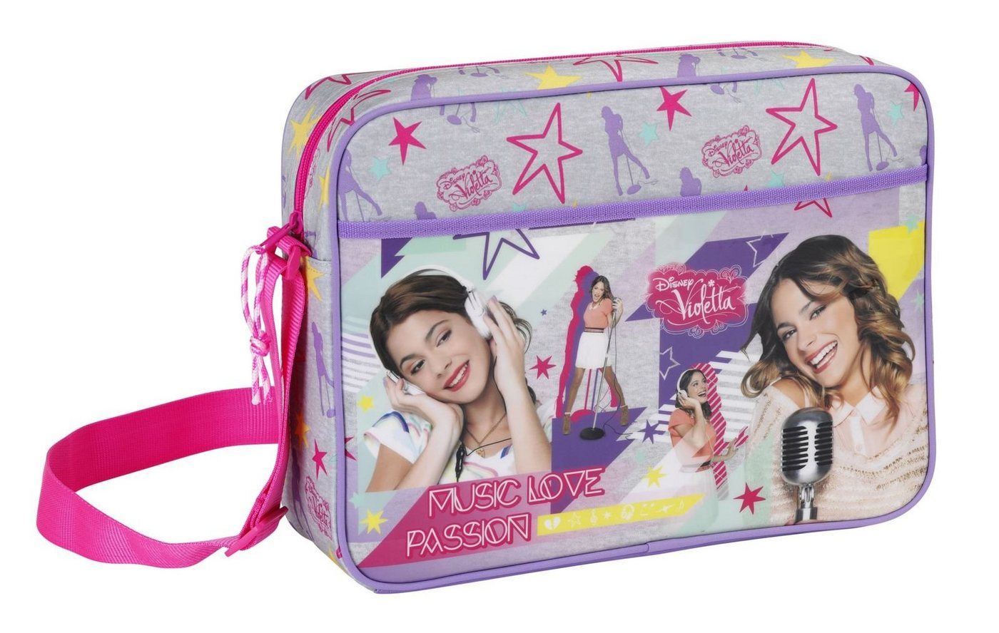 Violetta Umhängetasche Disney Violetta - XL Schultertasche, 38x28x10 cm (Reißverschluss, Mädchen), Geringes-Gewicht von Violetta