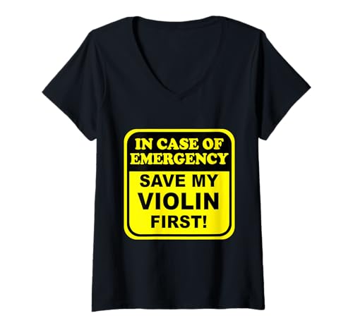Damen Lustiges Musik Violine T-Shirt T-Shirt mit V-Ausschnitt Damen Lustiges Musik Violine T-Shirt T-Shirt mit V-Ausschnitt von Violin Tees