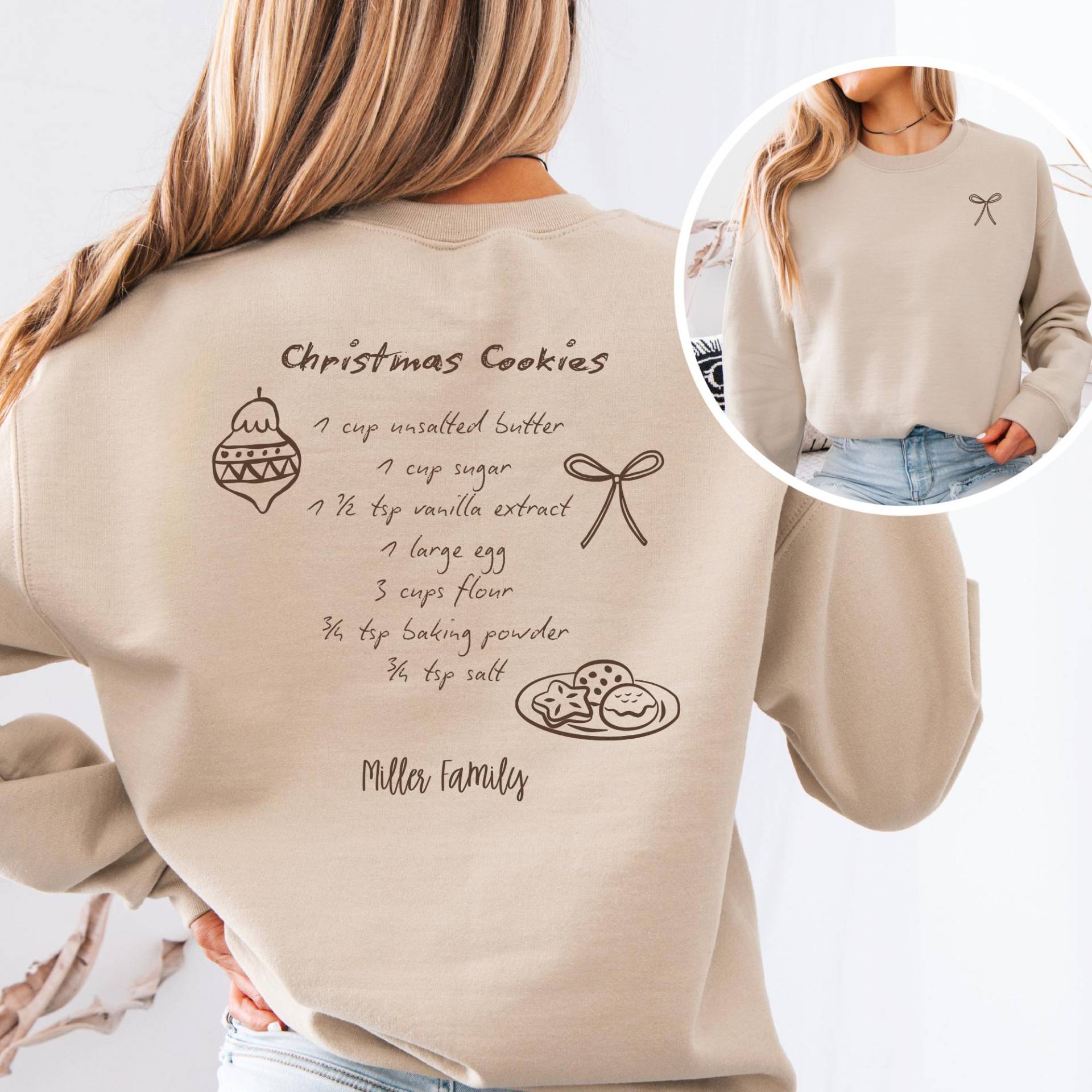 Weihnachtsgeschenk Pullover Geschenk Personalisiert, Familienname Pullover, Bäckerei Personalisiertes Geschenk, Mama Für Sie von VionariArt