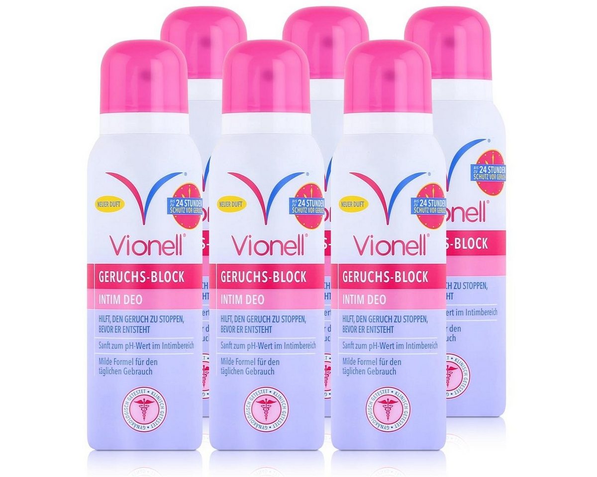 Vionell Deo-Stift Vionell Geruchs-Block Intim Deo 125ml - Sanft im Intimbereich (6er Pac von Vionell