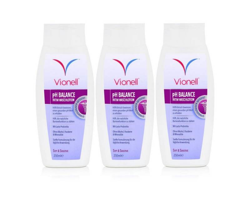 Vionell Duschcreme Vionell Intim Waschlotion pH Balance Soft & Sensitive 250ml (3er Pack) von Vionell