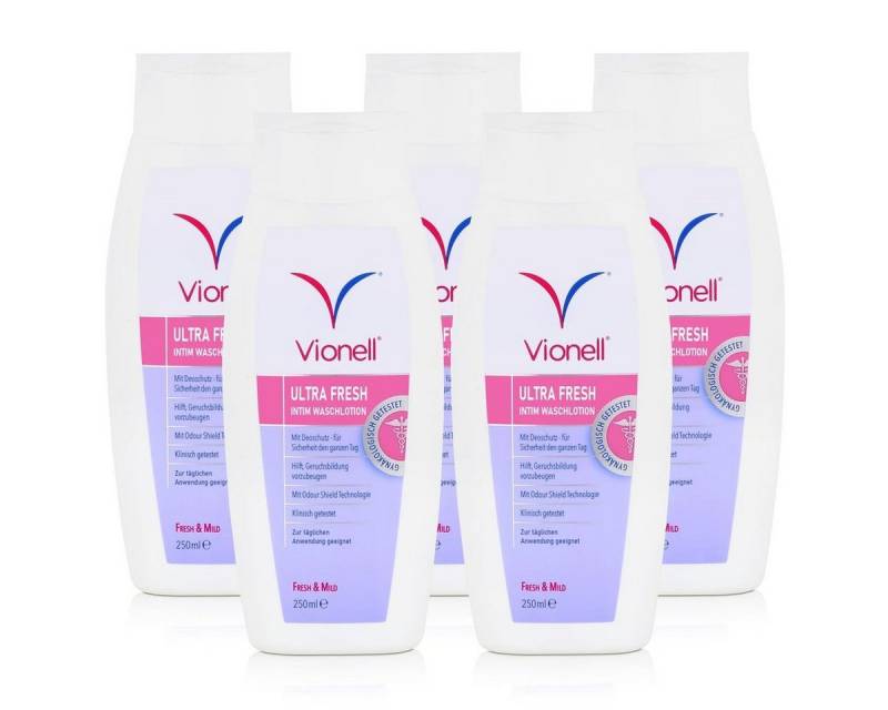 Vionell Duschcreme Vionell Ultra Fresh Intim Waschlotion Fresh & Mild 250ml (5er Pack) von Vionell