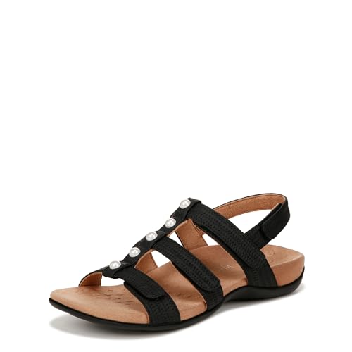 Vionic Amber Pearl Damen-Sandalen, verstellbar, orthopädisch, Schwarz, 41 EU von Vionic