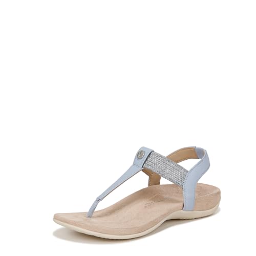 Vionic Brea Damen-Sandalen mit Knöchelriemchen, Skywy Blue Nbck Leather, 43 EU von Vionic