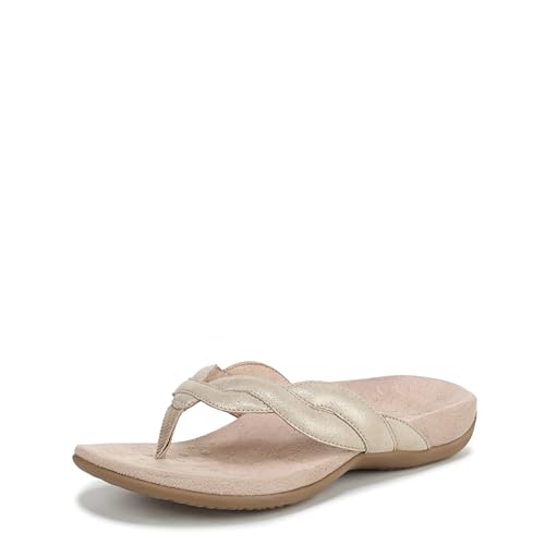 Vionic Women's Bella Braid Thong Sandals Flip-Flop, Goldfarbenes Leder, 11 Wide von Vionic