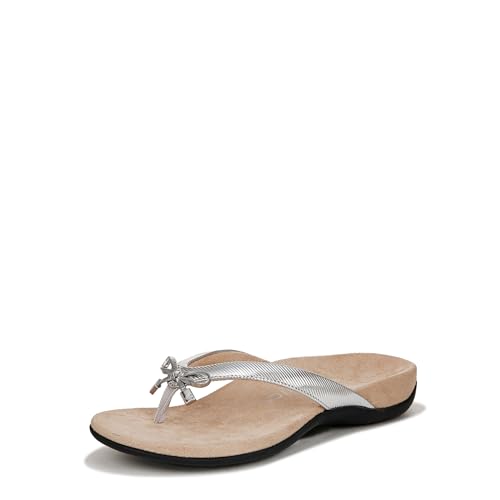 Vionic Women's Bella Flip-Flop, Aluminum Ribbed Metal, 9 Narrow von Vionic