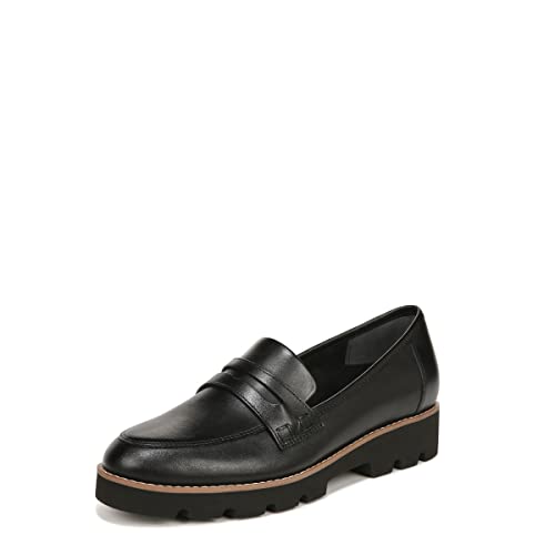 Vionic Charm Cheryl II Flache Loafers für Damen, stützende Wanderschuhe für Fersenschmerzen, Plantarfasziitis, mit orthopädischer Einlegesohle, Fußgewölbeunterstützung, Schwarz, 39.5 EU von Vionic