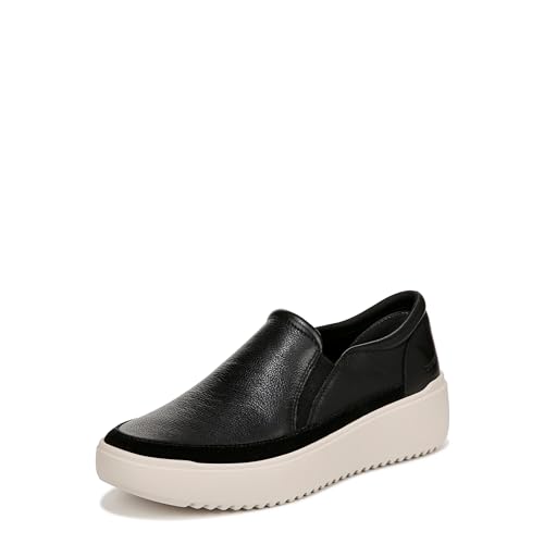 Vionic Damen Kearny Sneaker, Schwarzes Leder, 38.5 EU Weit von Vionic