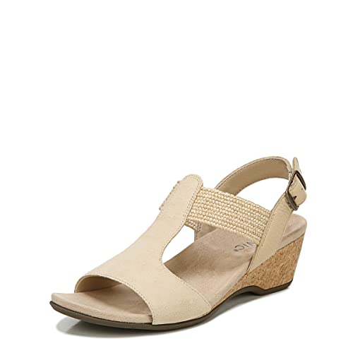 Vionic Damen Paradise Kaytie Backstrap Wedges – Stützende Damen Wildleder und Jute-Keile, die drei Zonen Komfort mit orthopädischer Einlegesohle Fußgewölbeunterstützung, Grieß, 40 EU von Vionic