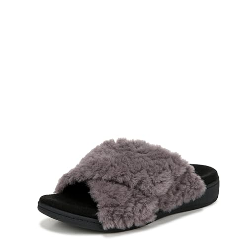 Vionic Relax Ii Slides Mary Jane für Damen, flach, Schwarz, Numeric 38, Anthrazitgrauer Stoff, 43 EU von Vionic