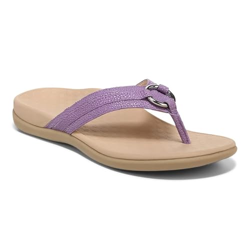 Vionic Damen Rest Aloe Zehensteg-Sandalen, Purple Heather Leder, 39 EU von Vionic