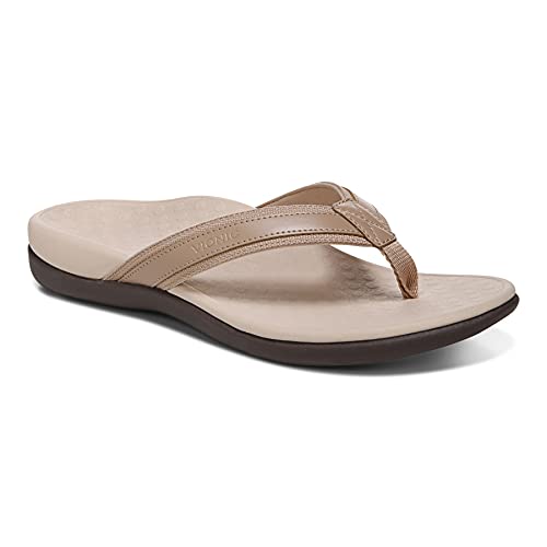 Vionic Damen Tide II Zehentrenner – Damen Flip Flop mit verdeckter orthopädischer Fußgewölbeunterstützung, Braun (Makroon), 39 EU von Vionic