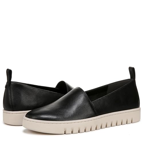 Vionic Damen Uptown A-line Sneaker, Schwarz Leder, 43 EU Weit von Vionic
