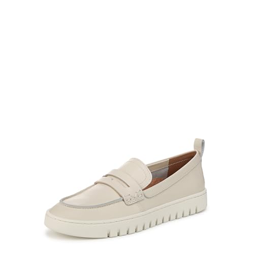 Vionic Damen Uptown Loafer, Cremefarbenes Leder, 7 Wide von Vionic
