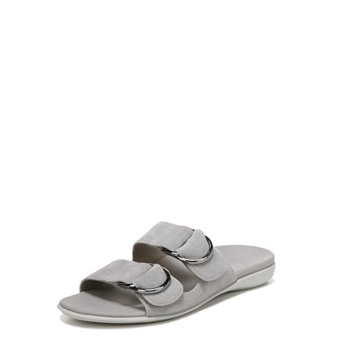 Vionic Mirage Corlee Damen Sandalen Slide mit verstellbaren D-Ring-Riemen, hellgrau, 39.5 EU von Vionic