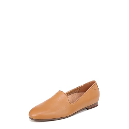 Vionic North Willa Comfort Flat für Damen, stützende Schlupfschuhe mit Fußgewölbeunterstützung, Kamelbraunes Leder, Größe 43, Camel Trommelleder, 39 EU von Vionic